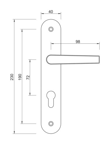 klamka Lob MKS-B72-10-11 biała, na wkładkę, długi szyld