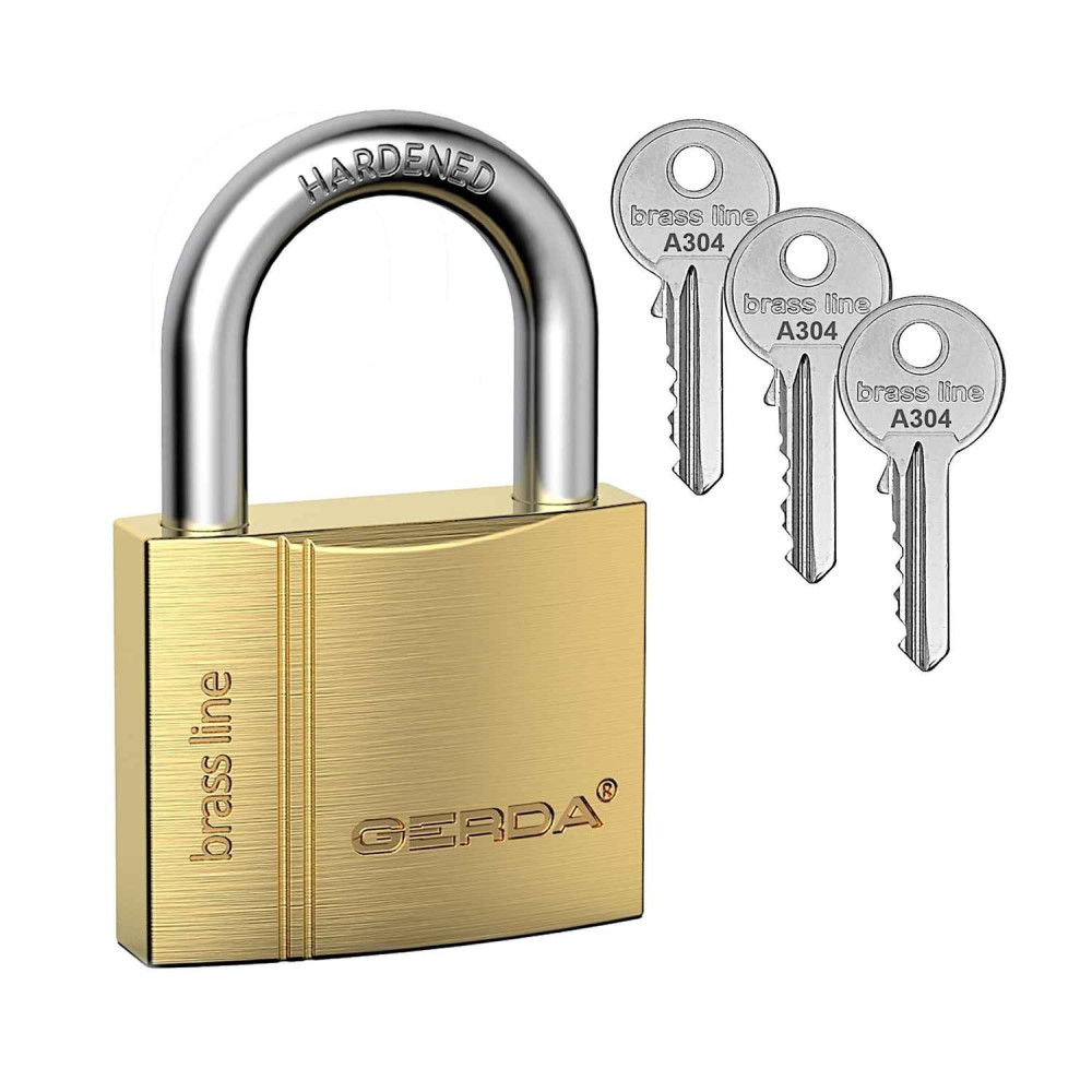 kłódka Gerda Brass Line KMZ S30 - S3010A system jednego klucza A304