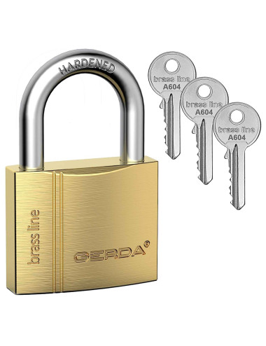 kłódka Gerda Brass Line KMZ S60 - S6010A system jednego klucza A604