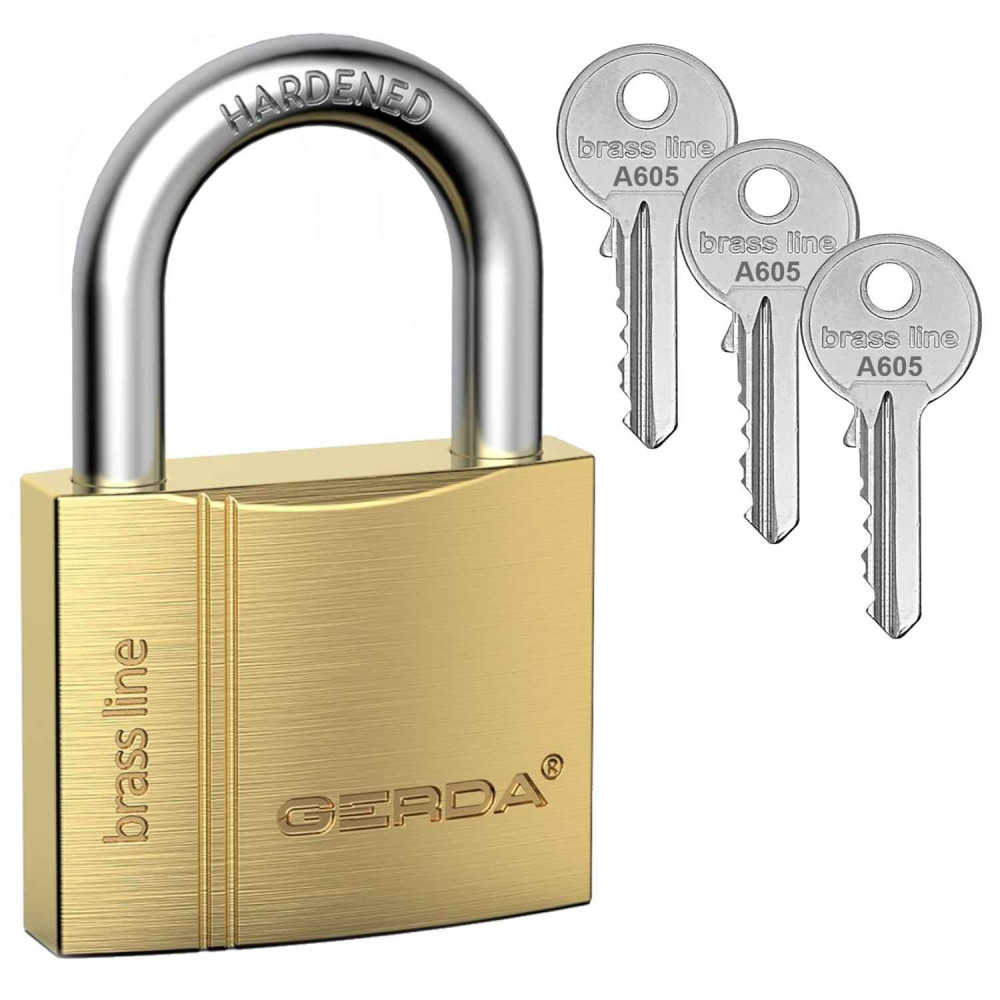 kłódka Gerda Brass Line KMZ S60 - S6010A system jednego klucza A605