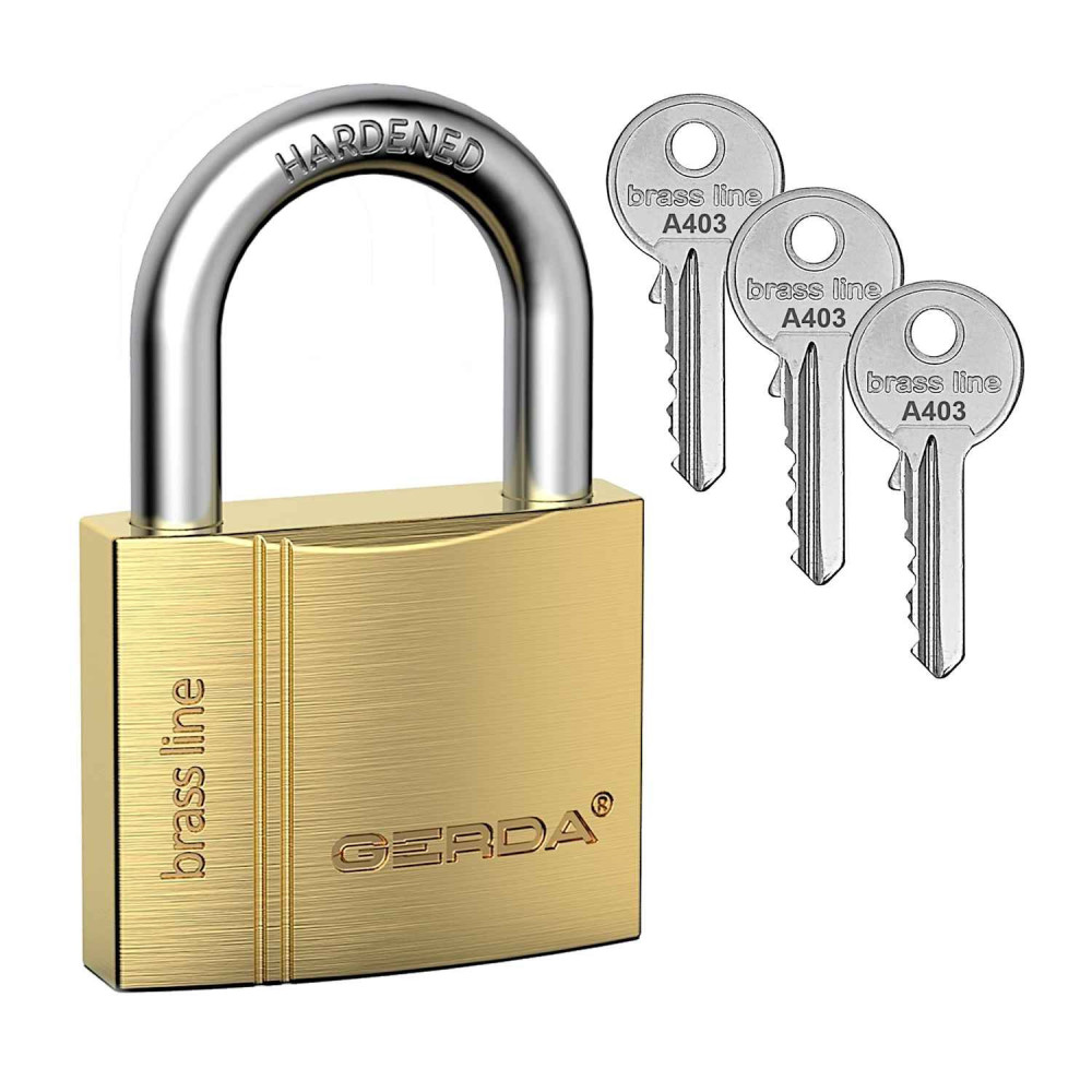 kłódka Gerda Brass Line KMZ S40 - S4010A system jednego klucza A403