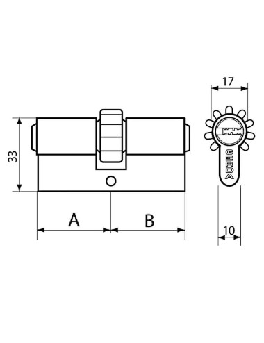 wkładka Gerda Pro System X 35/55Z z zębatką nikiel