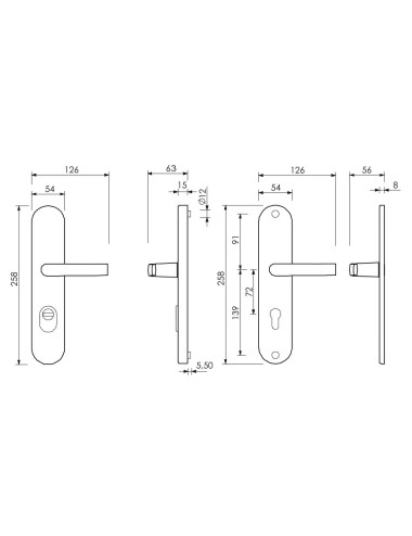 klamka Lob Herkules 2 XT, 72 mm, F6 inox