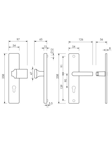 klamko - pochwyt Lob Centaur 1, 90 mm, F1 srebrna