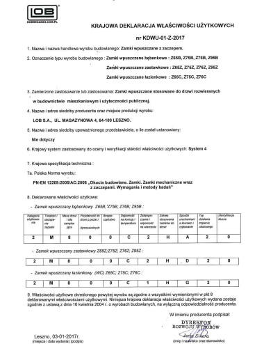 zamek Yeti Z7504CY - 72/50 WC łazienkowy