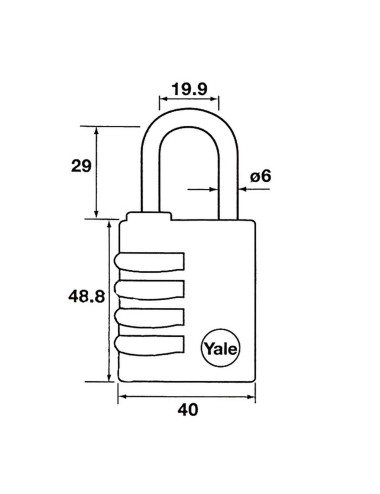 kłódka szyfrowa Yale Y151B/40/130/1 chromowana