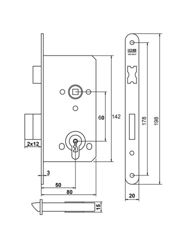 zamek Lob Z65Z - 60/50 na klucz