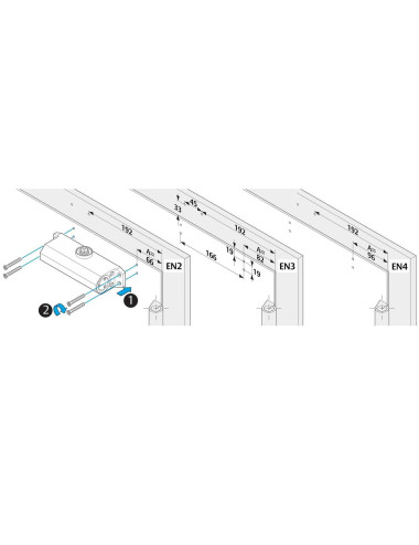 samozamykacz Assa Abloy DC110 z ramieniem biały, RAL 9016