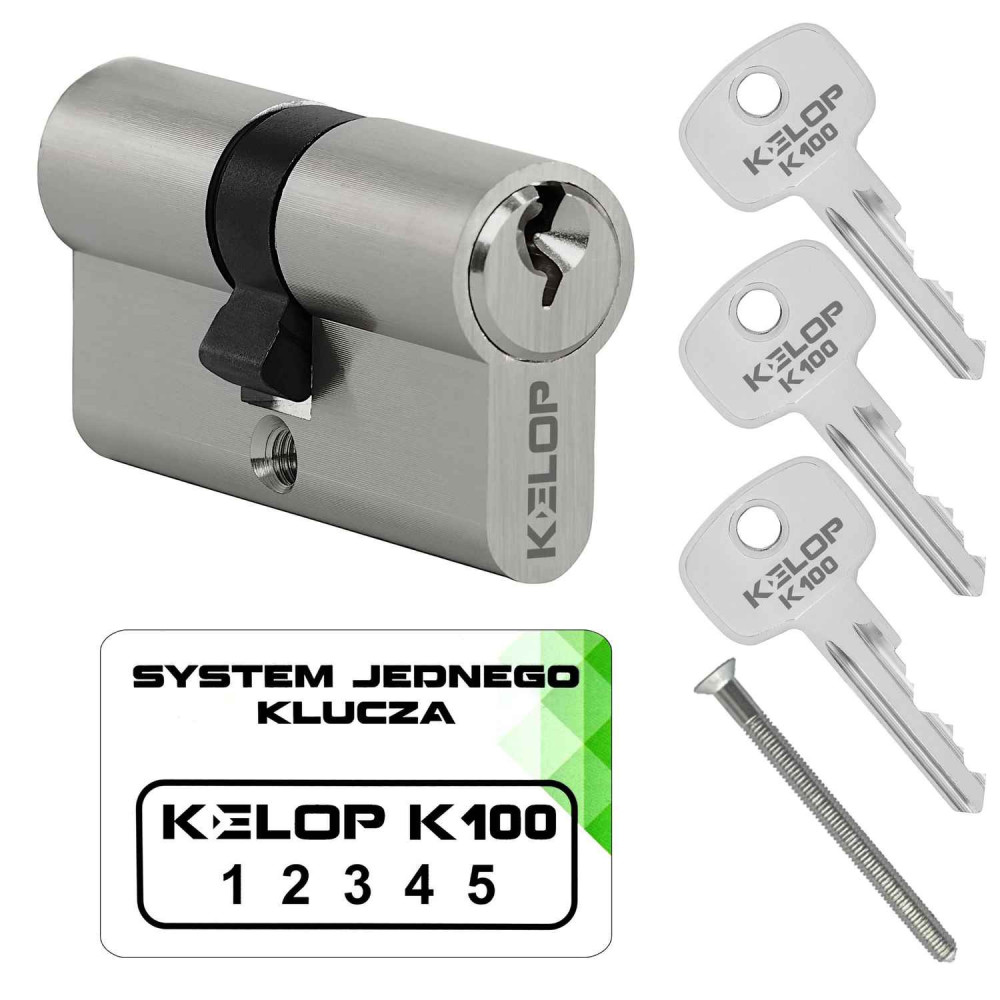 wkładka KELOP K100 nikiel system jednego klucza