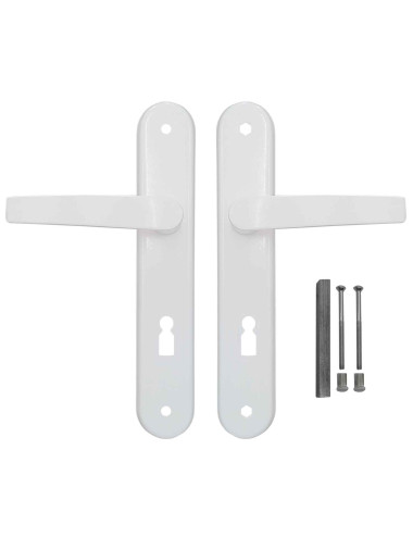 klamka Lob MKS-Z72-10-11 na klucz, biała, długi szyld