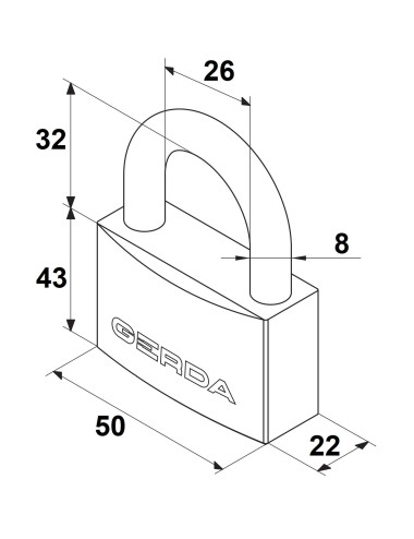 kłódki Gerda Iron Line KZZS S50 - 2 szt