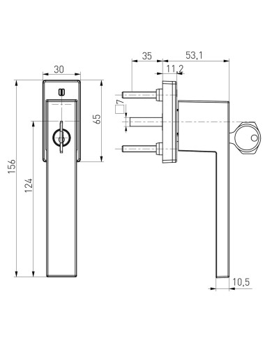 klamka Medos Dublin 35/45 RAL 9016 biała z kluczem