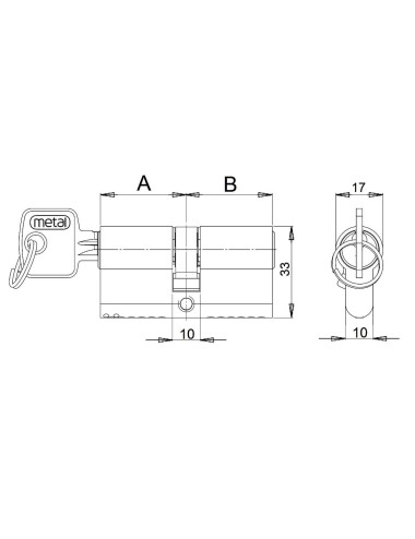 wkładka KMT klasa A z gałką mosiądz