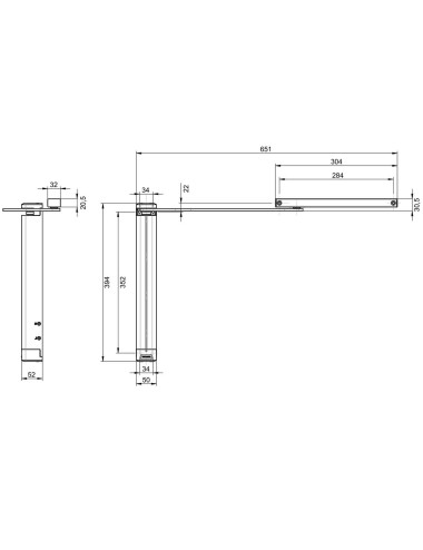 samozamykacz Assa Abloy DC630G-L z szyną, czarny RAL 9004