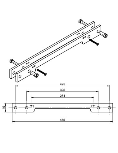 blachy montażowe szyny Assa Abloy AC632 czarne RAL 9004