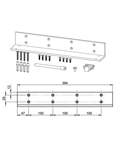 kątownik montażowy siłownika Assa Abloy AC633 srebrny
