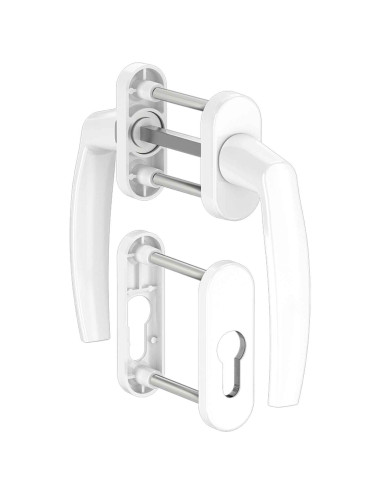 klamka Medos Victory balkonowa biała RAL 9016 trzpień 117 mm