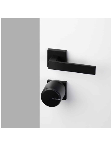 zamek Tedee Lock GO 2 TLV2.0B-PL2 grafitowy z czarnym przyciskiem, zamek Bluetooth smart home