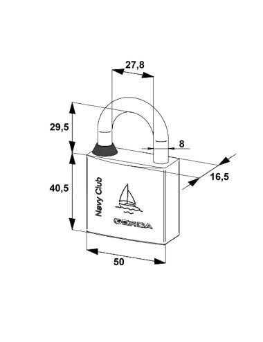 kłódka Gerda Navy Club KCNP 50