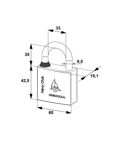 kłódka Gerda Navy Club KCNP 60