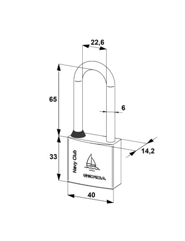 kłódka Gerda Navy Club KCNP 40H70