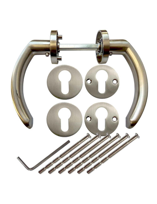 klamka KELOP MD chrom szczotkowany 2 komplety rozet