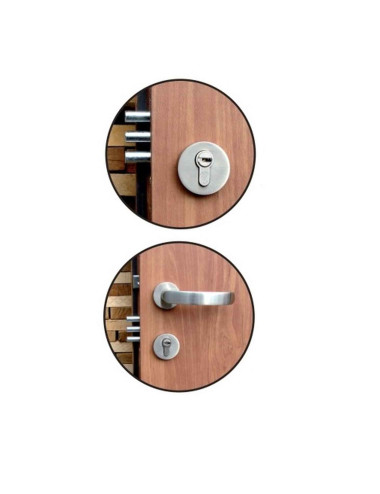 klamka KELOP MD chrom szczotkowany 2 komplety rozet