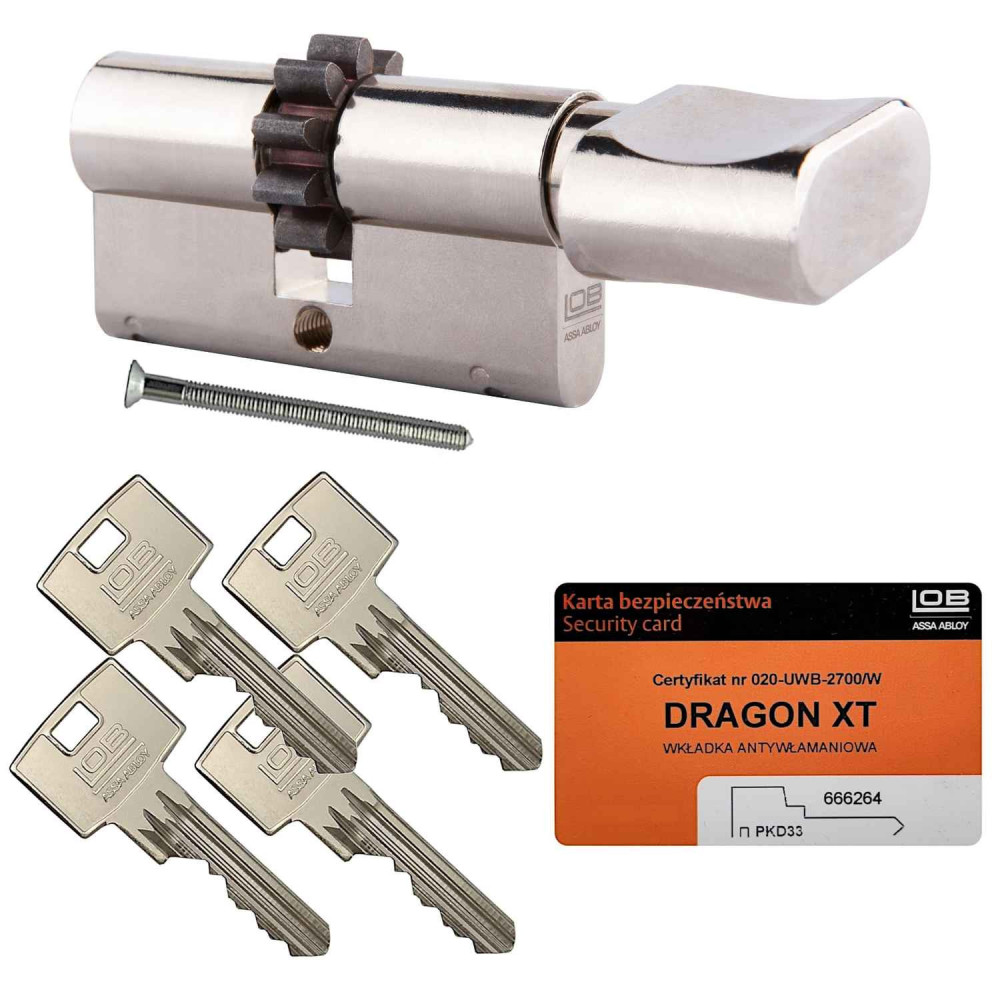 wkładka Lob Dragon XT z gałką i zębatką nikiel