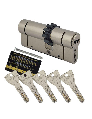 wkładka Łucznik CP Plus z zębatką i bezpiecznym sprzęgłem satyna