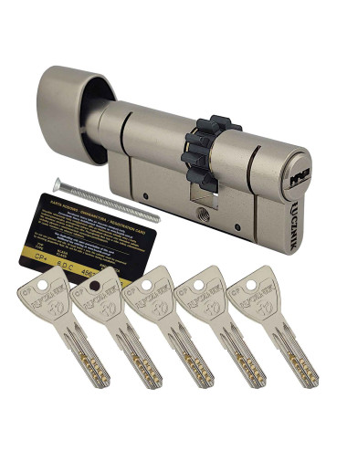 wkładka Łucznik CP Plus z gałką i zębatką satyna