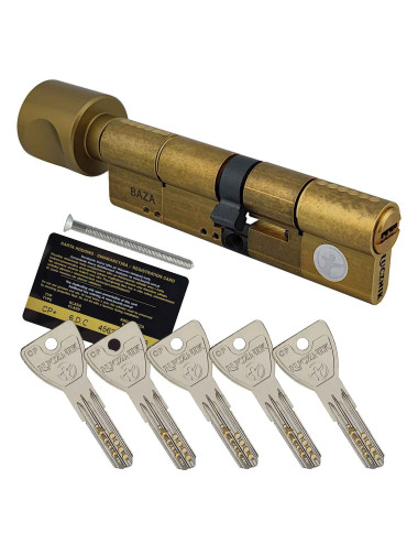 wkładka Łucznik CPM FlexiLock z gałką, mosiądz