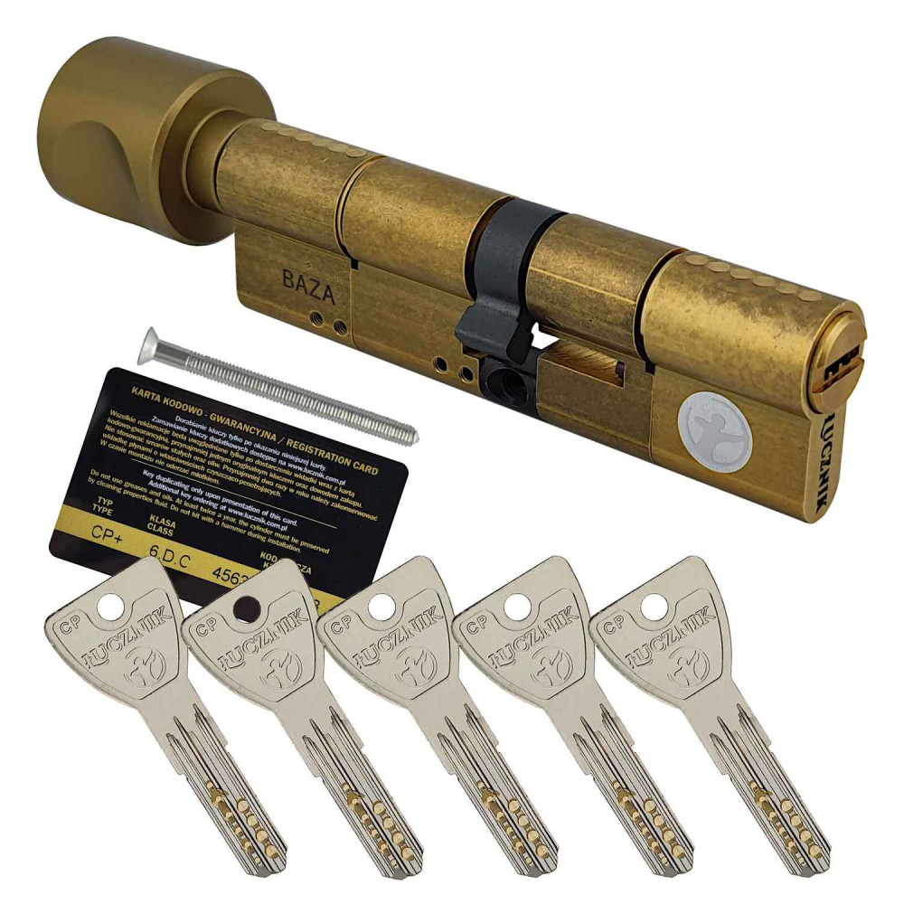 wkładka Łucznik CPM FlexiLock z gałką, mosiądz