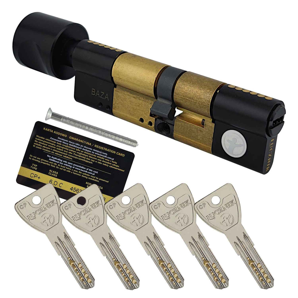 wkładka Łucznik CPM FlexiLock z gałką, czarna