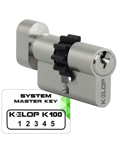 wkładka KELOP K100 z gałką i zębatką nikiel system master key