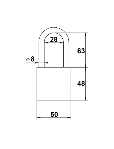 kłódka Lob KMM51 z przedłużonym pałąkiem serwisowa