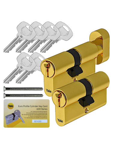 komplet wkładek Yale Y600 mosiądz
